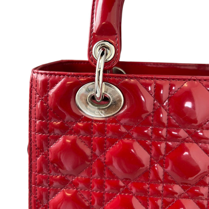 Lady Dior Medium Patent Cannage Red SHW