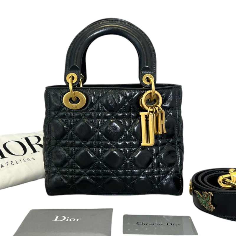 My ABCDior Lady Dior Small Lambskin Cannage Black GHW