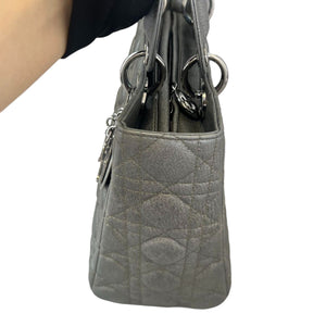 Lady Dior Medium Lambskin Cannage Gunmetal SHW