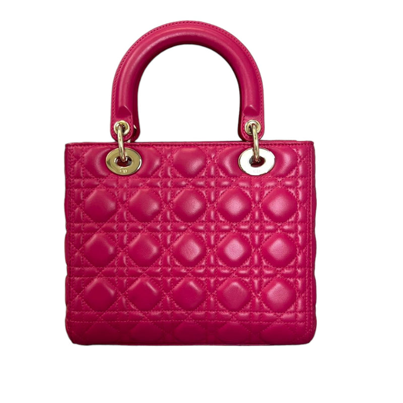 Lady Dior Medium Lambskin Cannage Pink GHW