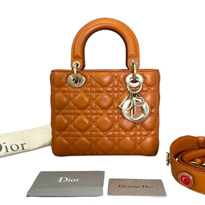 My ABCDior Lady Dior Small Lambskin Orange GHW