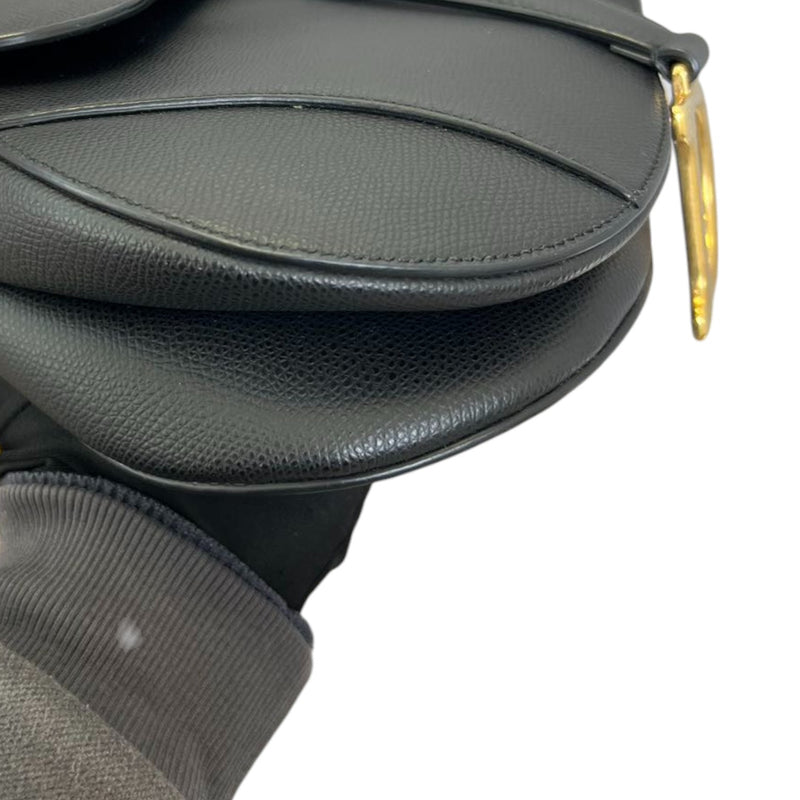 Saddle Bag Medium Grained Calfskin Black GHW