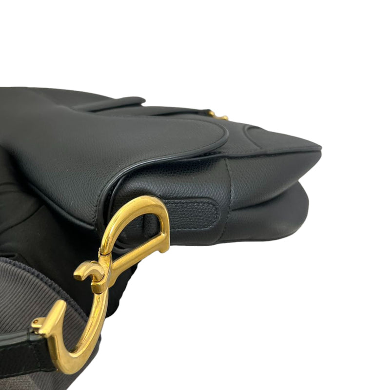 Saddle Bag Medium Grained Calfskin Black GHW