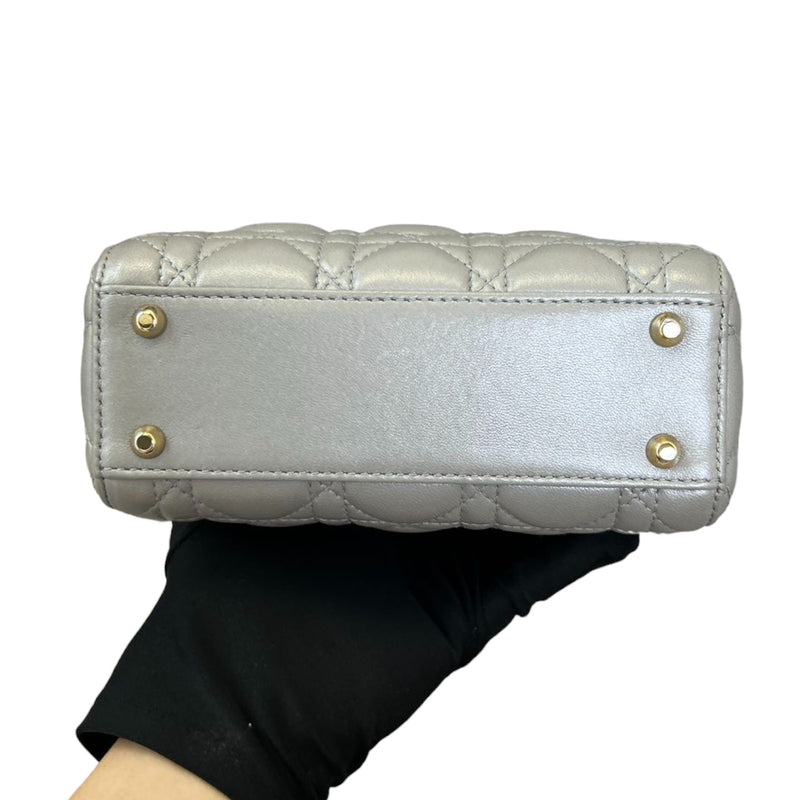 Lady Dior Mini Lambskin Grey GHW