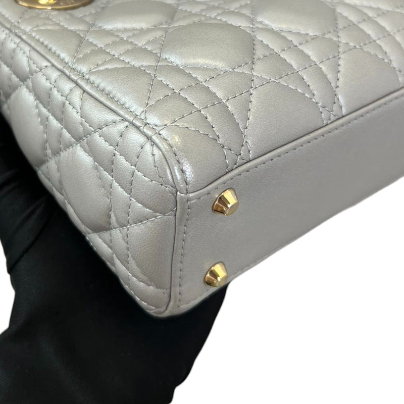 Lady Dior Mini Lambskin Grey GHW