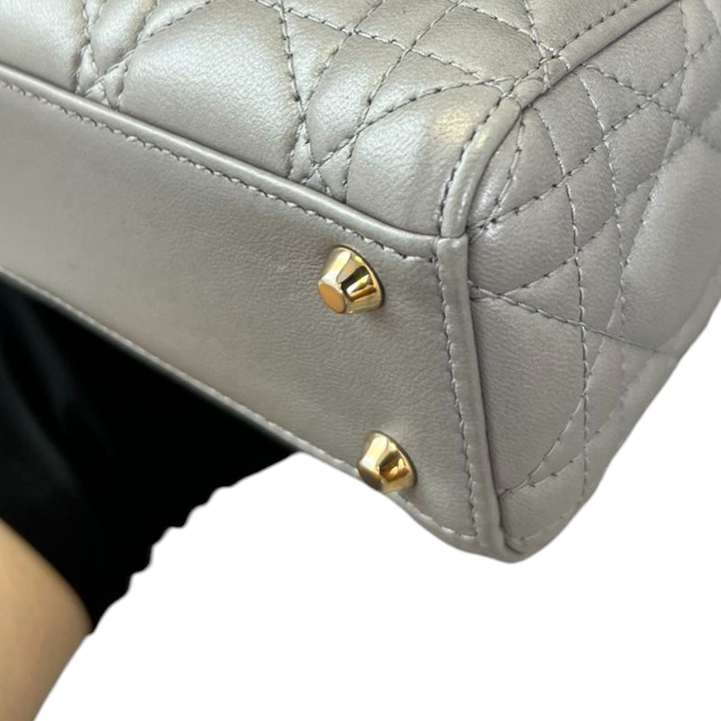 Lady Dior Mini Lambskin Grey GHW