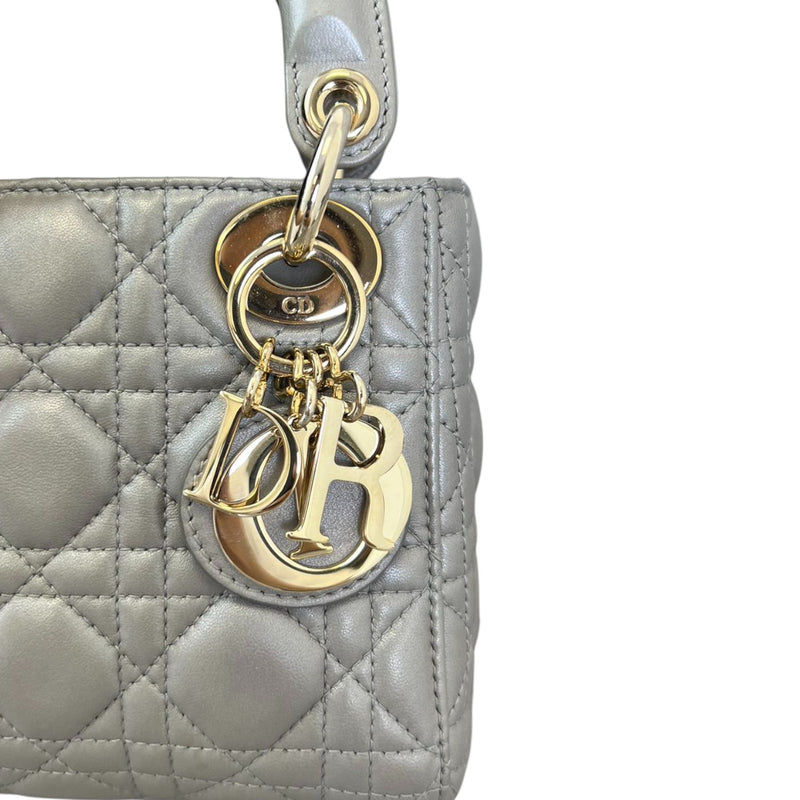 Lady Dior Mini Lambskin Grey GHW