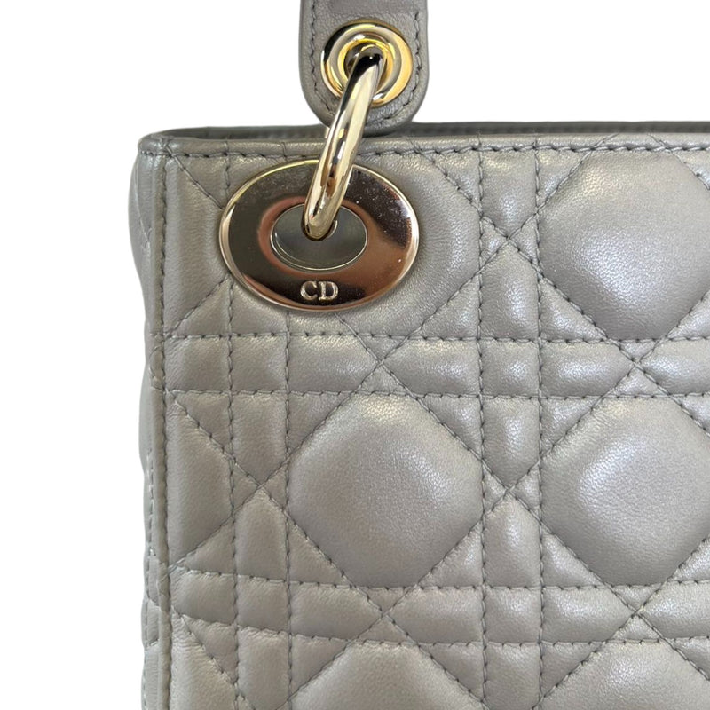 Lady Dior Mini Lambskin Grey GHW