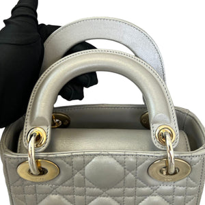 Lady Dior Mini Lambskin Grey GHW