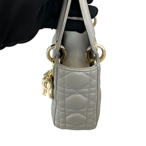 Lady Dior Mini Lambskin Grey GHW