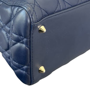 Lady Dior Medium Lambskin Navy Blue GHW