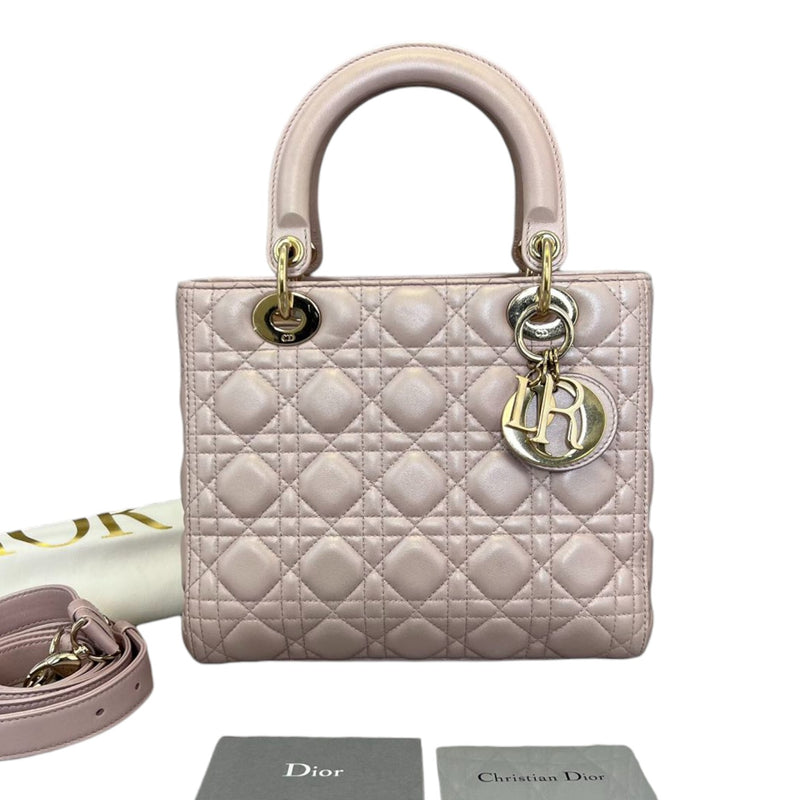 Lady Dior Medium Lambskin Light Pink GHW