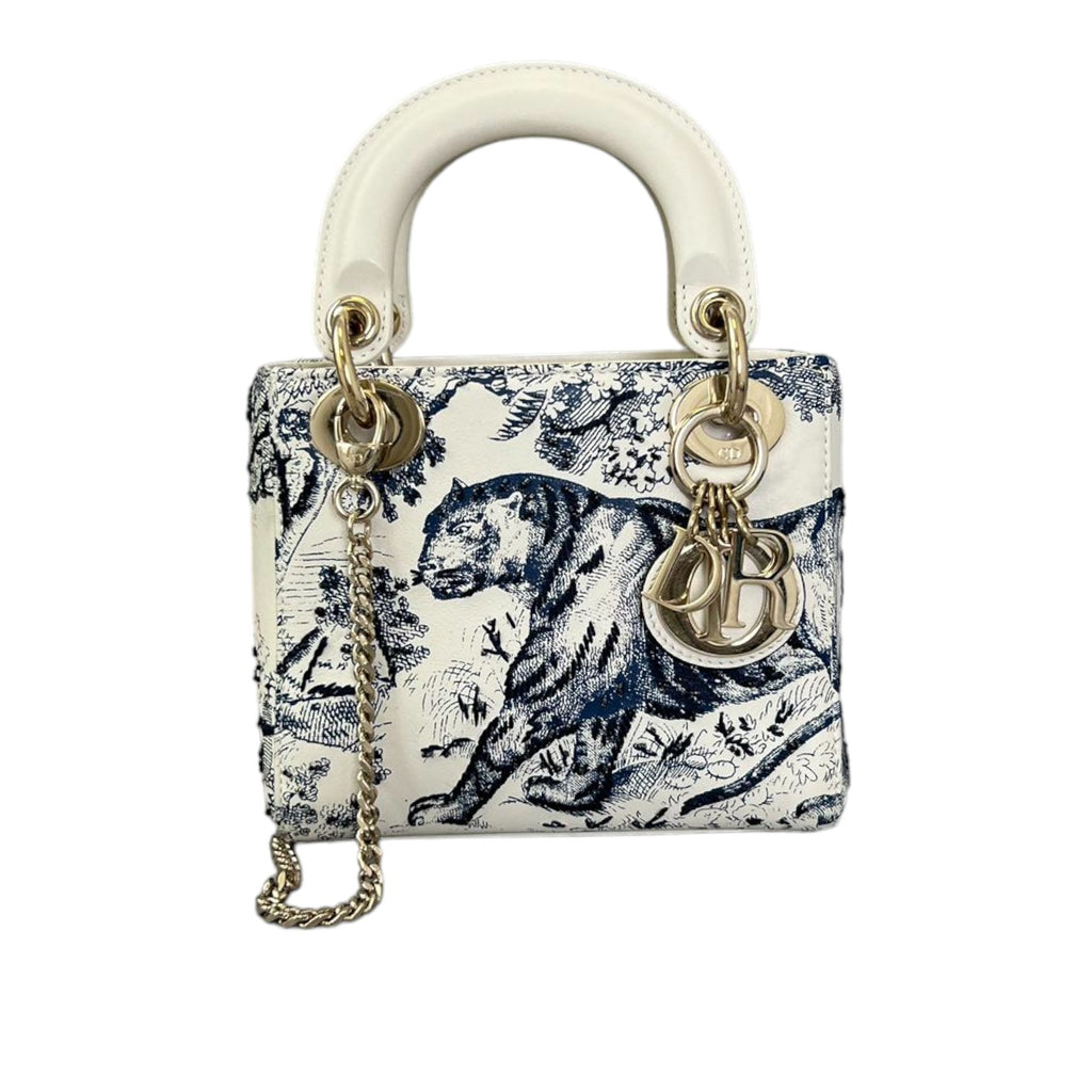 Toile De Jouy Limited Edition Lady Dior Mini Calfskin Blue GHW