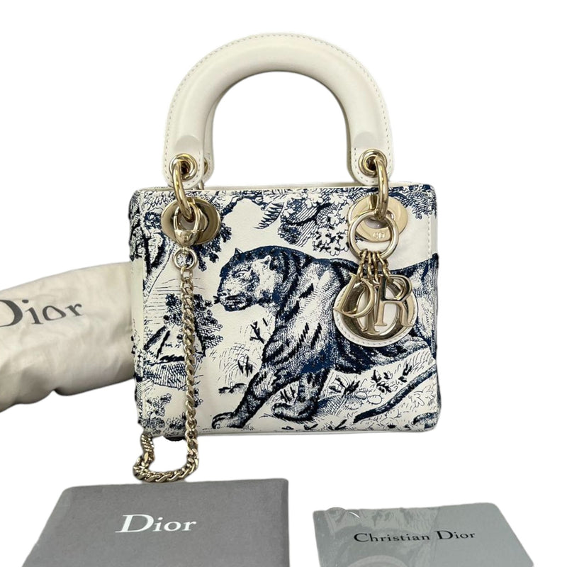 Toile De Jouy Limited Edition Lady Dior Mini Calfskin Blue GHW