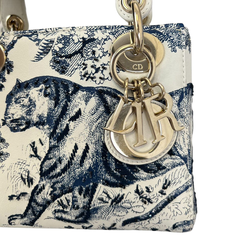 Toile De Jouy Limited Edition Lady Dior Mini Calfskin Blue GHW