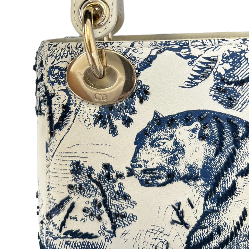 Toile De Jouy Limited Edition Lady Dior Mini Calfskin Blue GHW