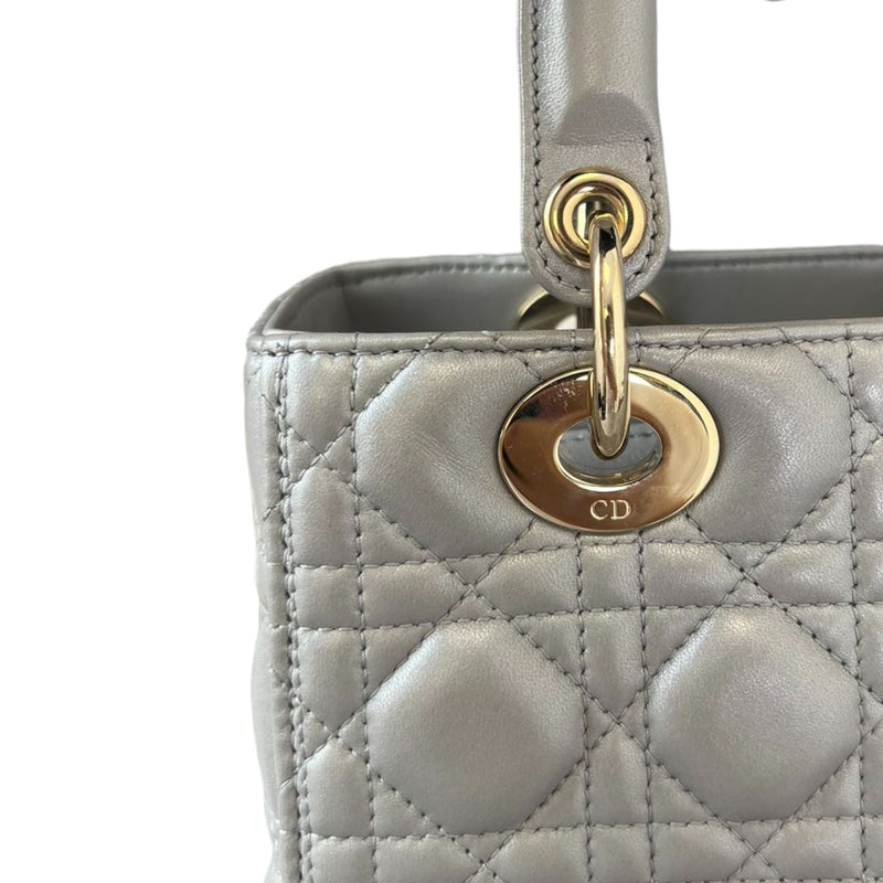 Lady Dior Medium Lambskin Silver GHW