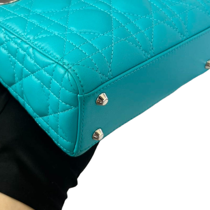 Lady Dior Mini Lambskin Aqua Blue SHW