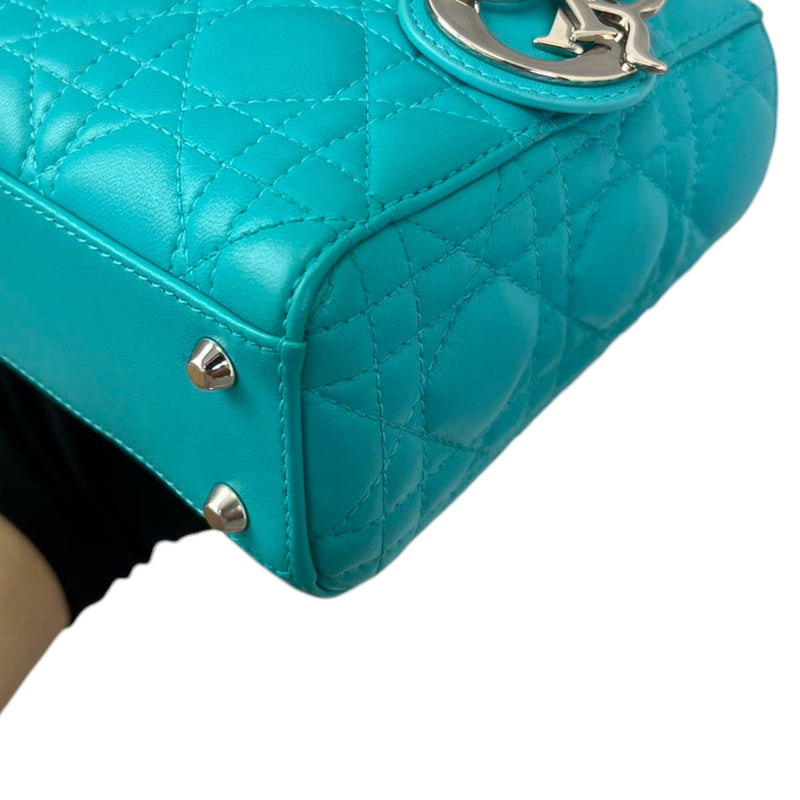 Lady Dior Mini Lambskin Aqua Blue SHW