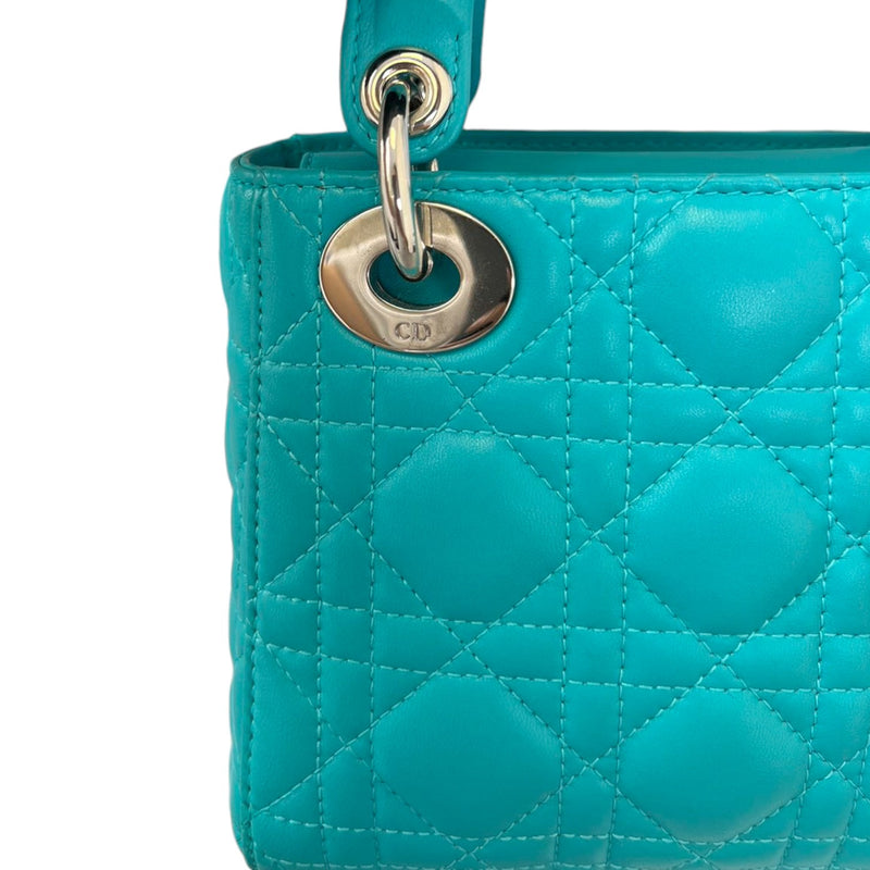 Lady Dior Mini Lambskin Aqua Blue SHW