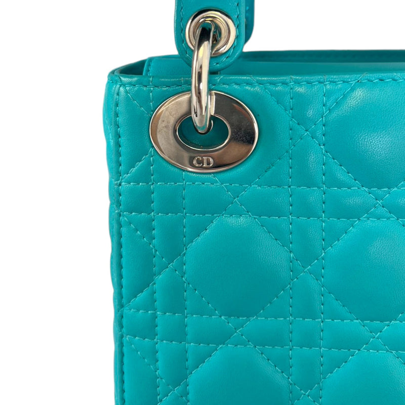 Lady Dior Mini Lambskin Aqua Blue SHW