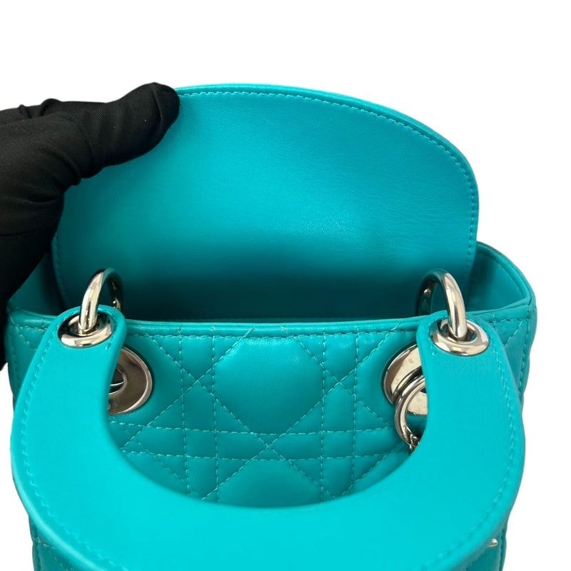 Lady Dior Mini Lambskin Aqua Blue SHW