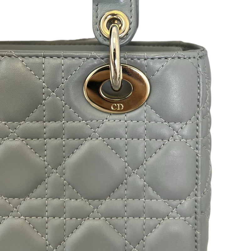 ABC  Lady Dior Small Lambskin Leather Grey GHW