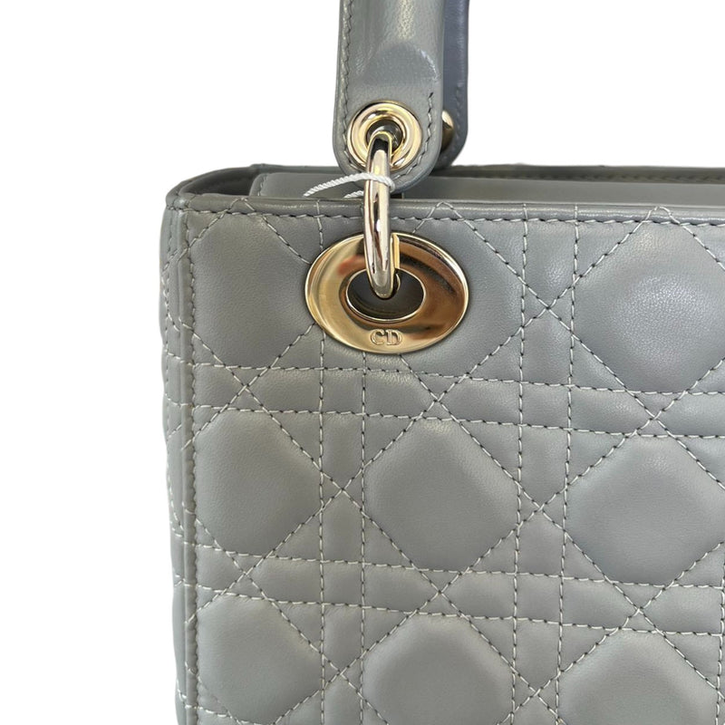 ABC  Lady Dior Small Lambskin Leather Grey GHW