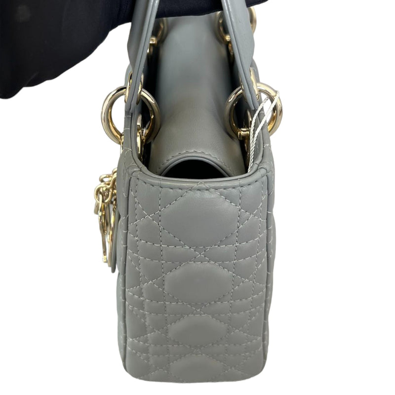 ABC  Lady Dior Small Lambskin Leather Grey GHW