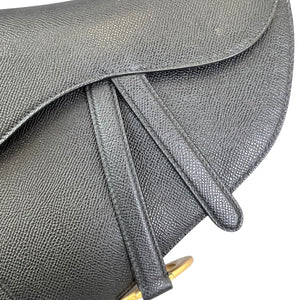 Saddle Bag Medium Grained Calfskin Black GHW