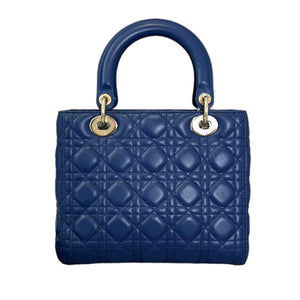 Lady Dior Medium Lambskin Blue GHW