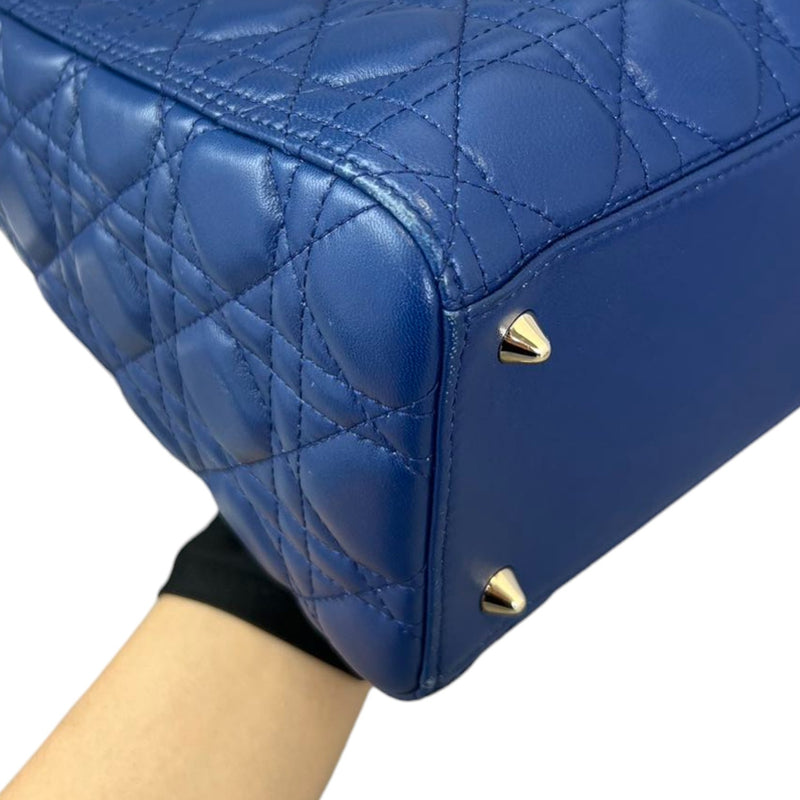 Lady Dior Medium Lambskin Blue GHW