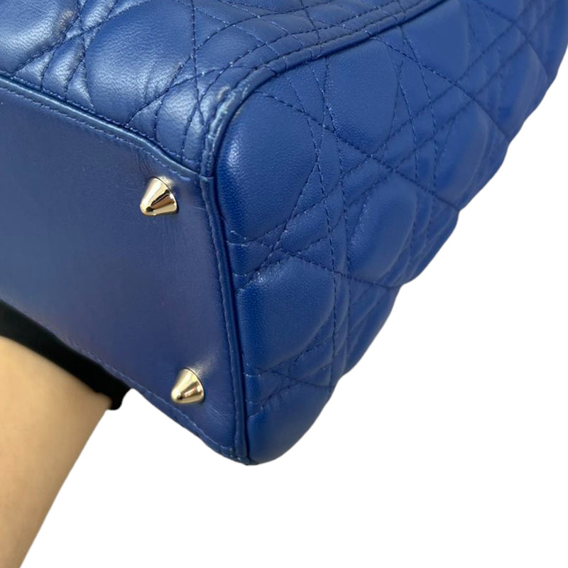 Lady Dior Medium Lambskin Blue GHW