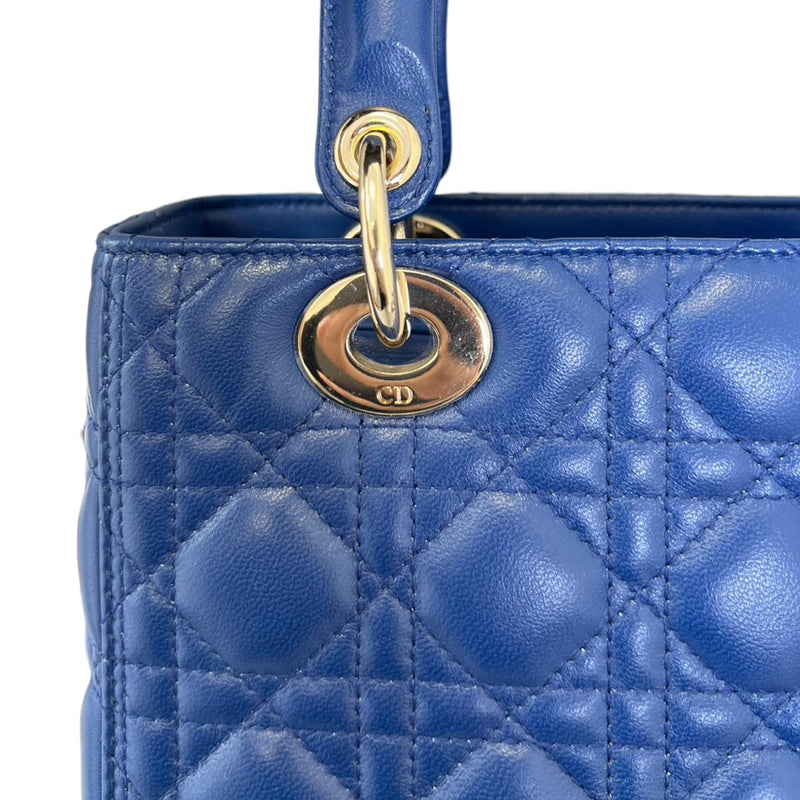 Lady Dior Medium Lambskin Blue GHW