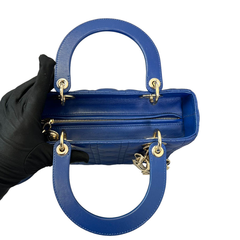 Lady Dior Medium Lambskin Blue GHW