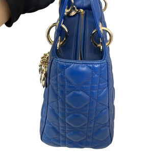 Lady Dior Medium Lambskin Blue GHW