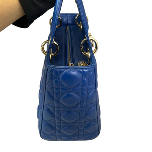 Lady Dior Medium Lambskin Blue GHW