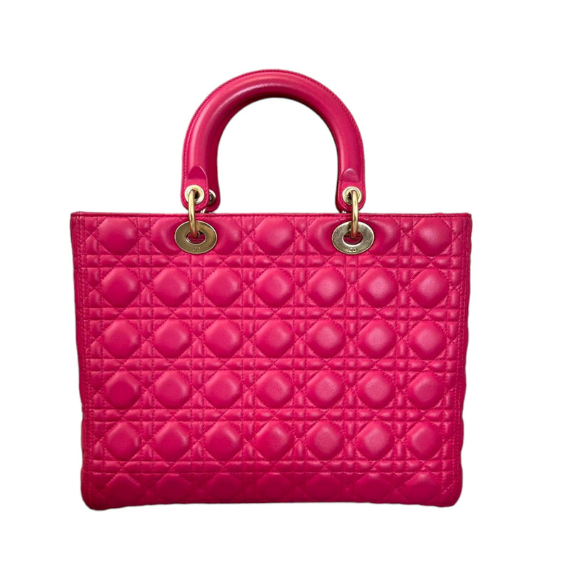 Lady Dior Large Lambskin Cannage Pink GHW