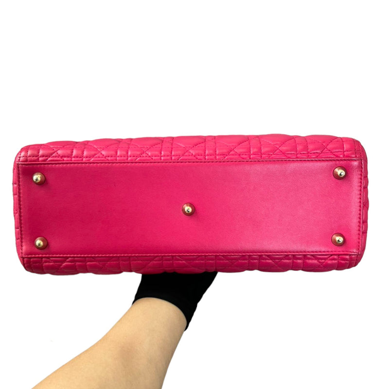 Lady Dior Large Lambskin Cannage Pink GHW