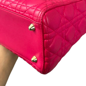 Lady Dior Large Lambskin Cannage Pink GHW