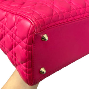 Lady Dior Large Lambskin Cannage Pink GHW