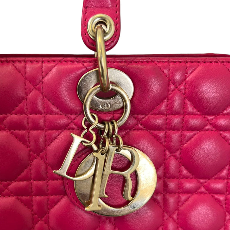 Lady Dior Large Lambskin Cannage Pink GHW