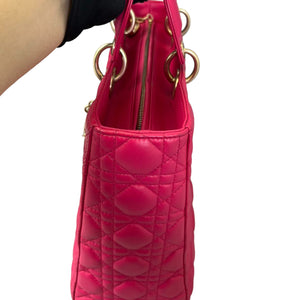 Lady Dior Large Lambskin Cannage Pink GHW