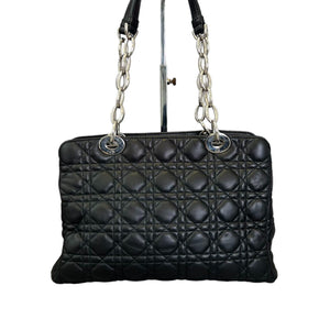 Soft Zipped Tote Small Cannage Quilted Black SHW