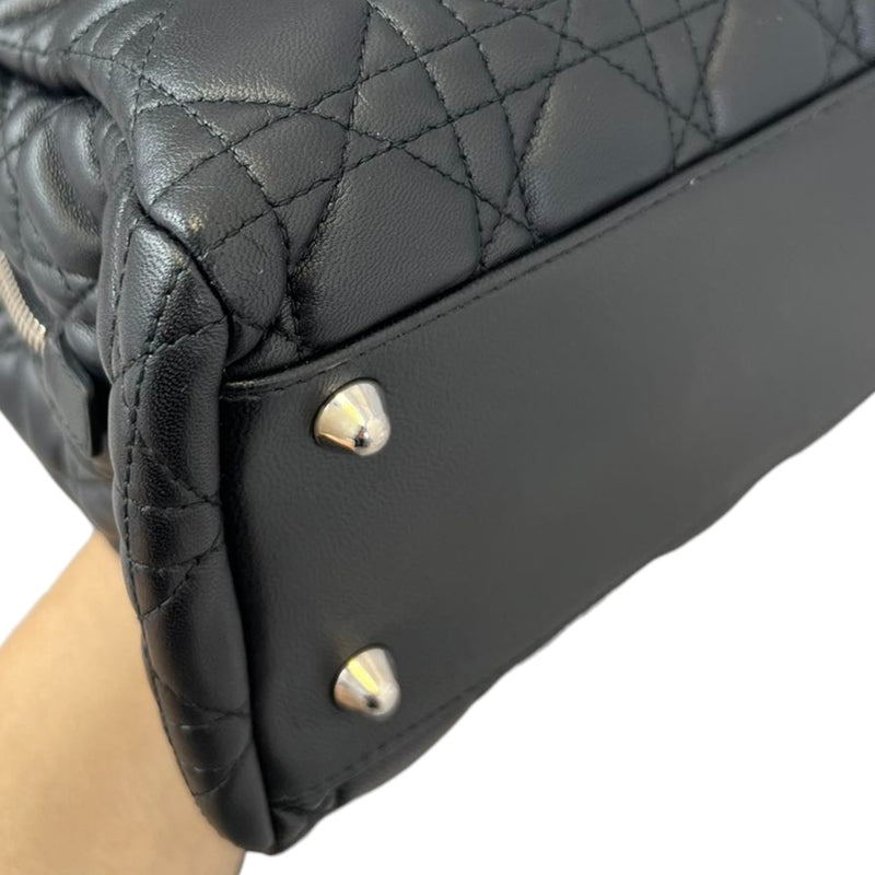 Soft Zipped Tote Small Cannage Quilted Black SHW