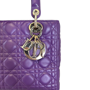 Lady Dior Lambskin Cannage Purple GHW