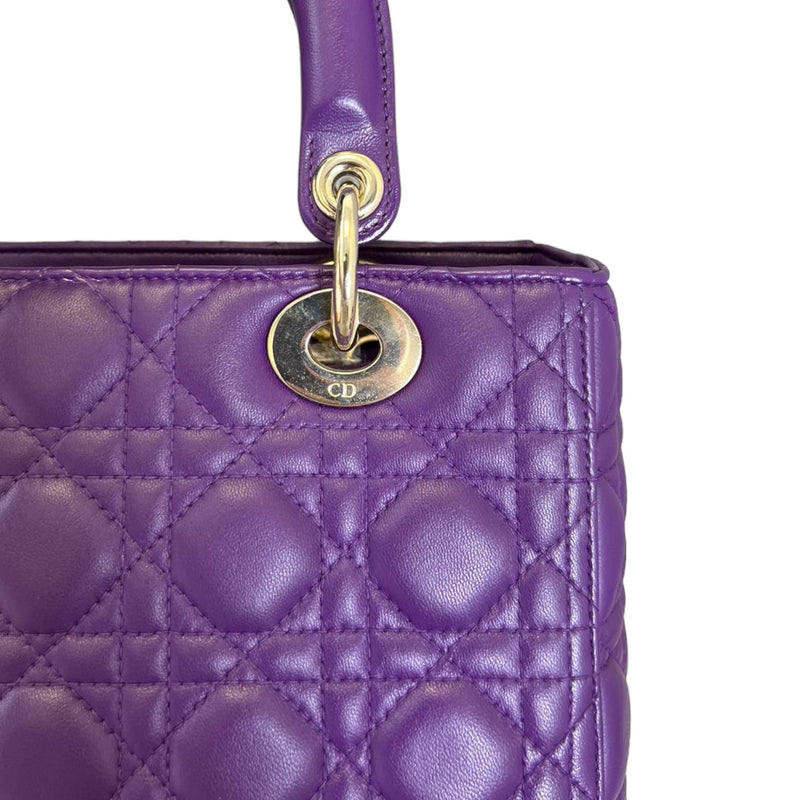 Lady Dior Lambskin Cannage Purple GHW