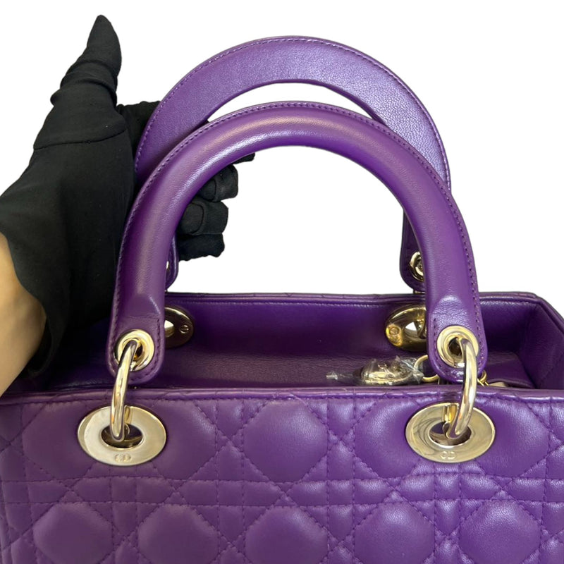 Lady Dior Lambskin Cannage Purple GHW