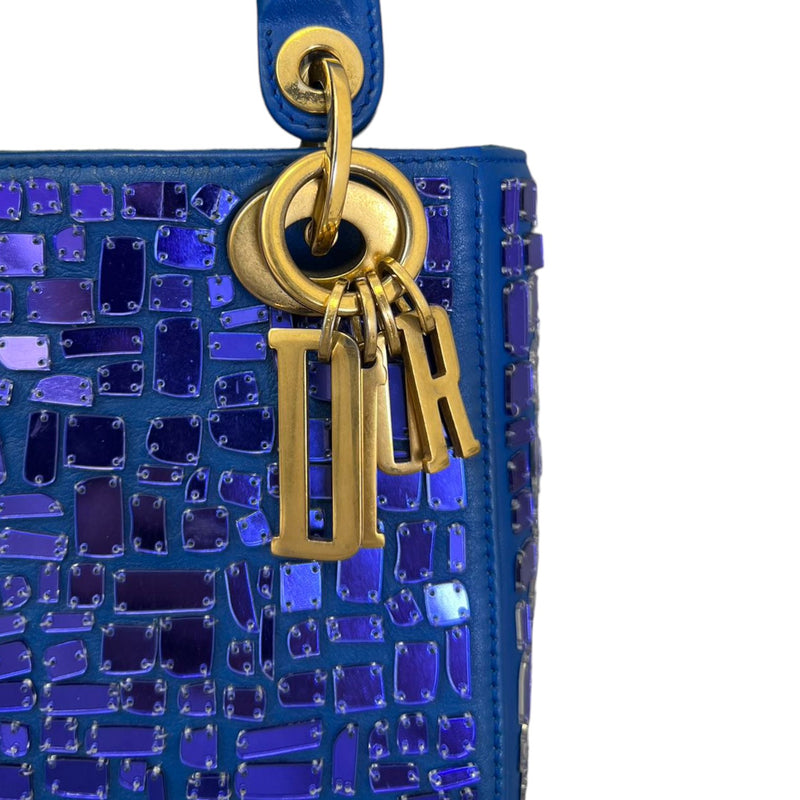 Mosaic of Mirrors Lady Dior Mini Calfskin Blue GHW