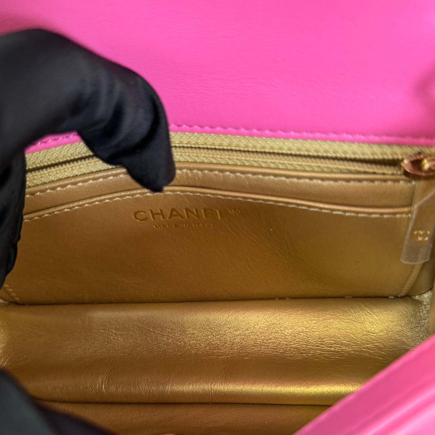 Chanel CC Pearl Crush Mini Rectangular Flap Lambskin Pink GHW